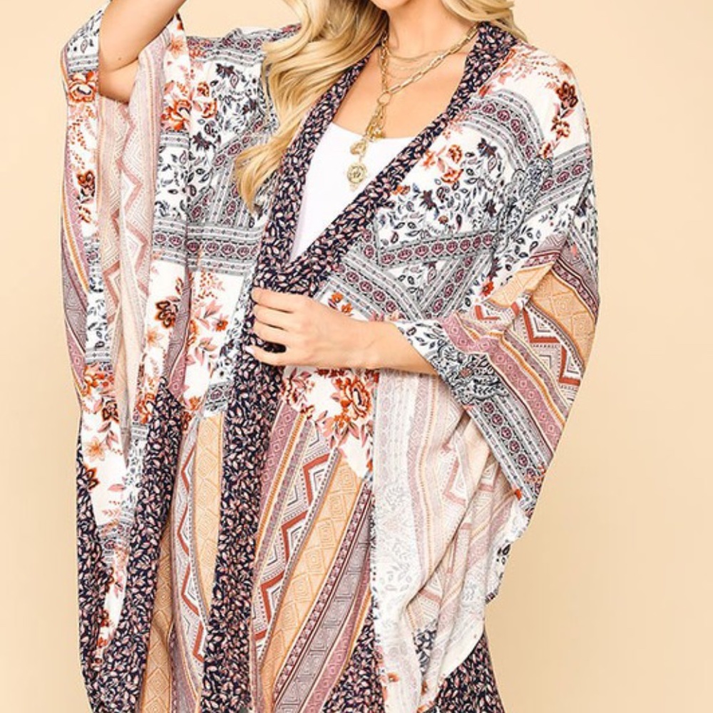 Boho Multi-print Kimono - Picture 3 of 8